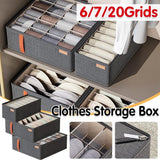 Durable Oxford Organizer Closet Storage for Clothes Underwear and Accessories - Dark Grey-6 Grid For Bras - Front View