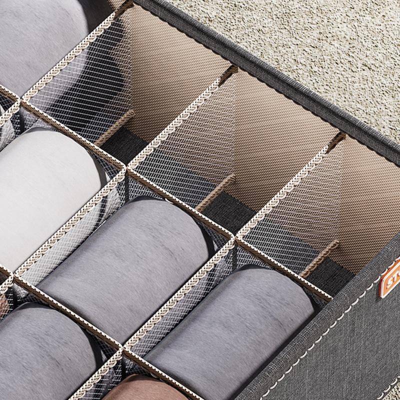 Durable Oxford Organizer Closet Storage for Clothes Underwear and Accessories - Dark Grey-6 Grid For Bras