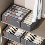 Durable Oxford Organizer Closet Storage for Clothes Underwear and Accessories - Dark Grey-6 Grid For Bras