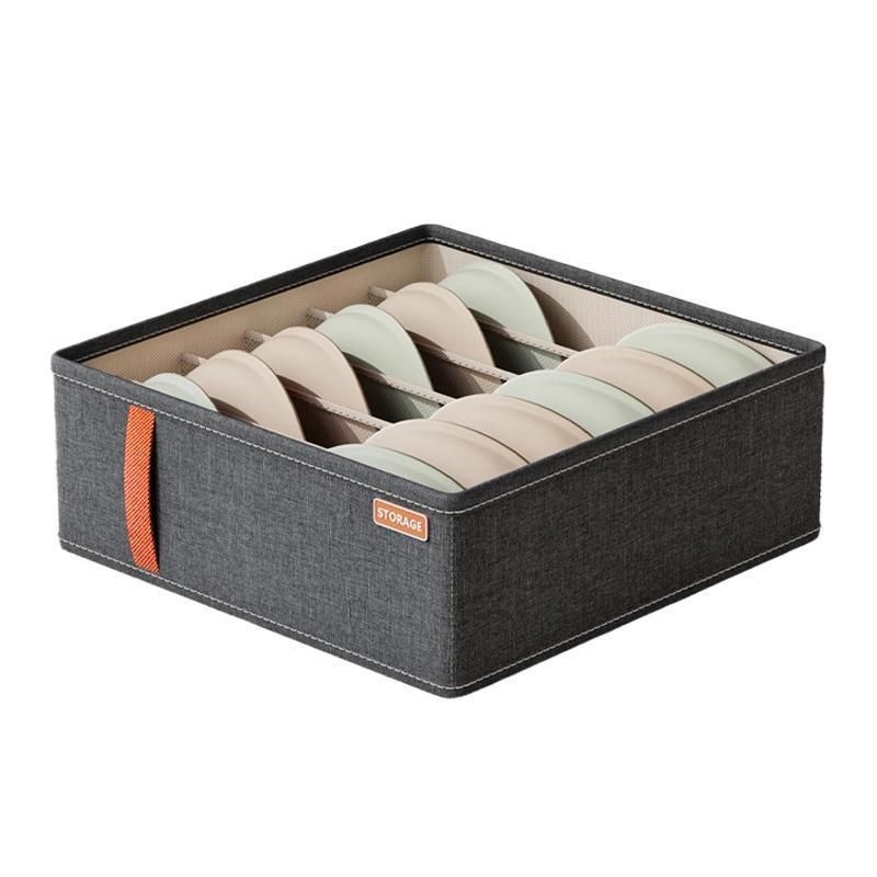 Durable Oxford Organizer Closet Storage for Clothes Underwear and Accessories - Dark Grey-7 Grid For Leggings