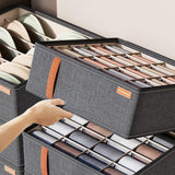 Durable Oxford Organizer Closet Storage for Clothes Underwear and Accessories - Dark Grey-7 Grid For Leggings - Extra Image
