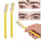 3 Pcs Facial Razors Eyebrow Razor Shave Hair & Exfoliate Face Shaver Ladies Tool - Rear View