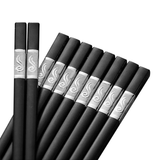 10Pairs Premium Fiberglass Reusable Chopsticks - Dishwasher Safe - Golden-1