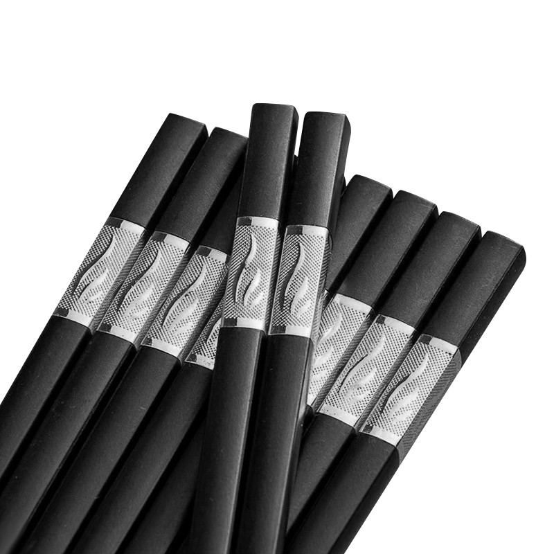 10Pairs Premium Fiberglass Reusable Chopsticks - Dishwasher Safe - Silver-2