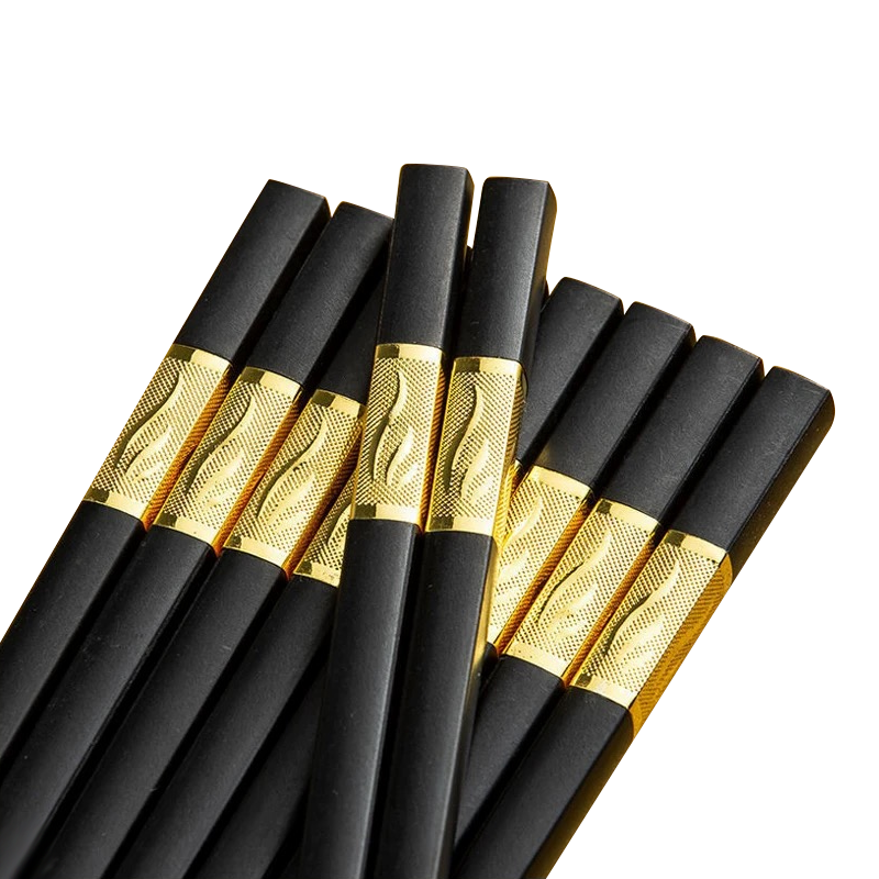 10Pairs Premium Fiberglass Reusable Chopsticks - Dishwasher Safe - Silver-3