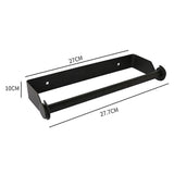 Paper Towel Holder Under Cabinet Wall Mount Stainless Steel Rack Kitchen - Silver - Side View