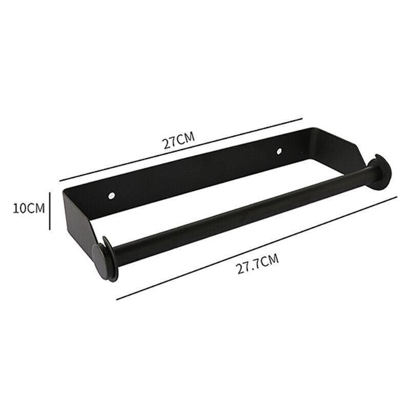 Paper Towel Holder Under Cabinet Wall Mount Stainless Steel Rack Kitchen - Silver