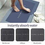 40*60CM Super Absorbent Floor Mat Soft Quick-Drying Non-Slip Diatom Mud Bath - Grey-Oval - 45-Degree Angle