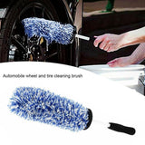 Car Wheel Cleaning Brush Tool Alloy Soft Bristle - Blue+White - Extra Image