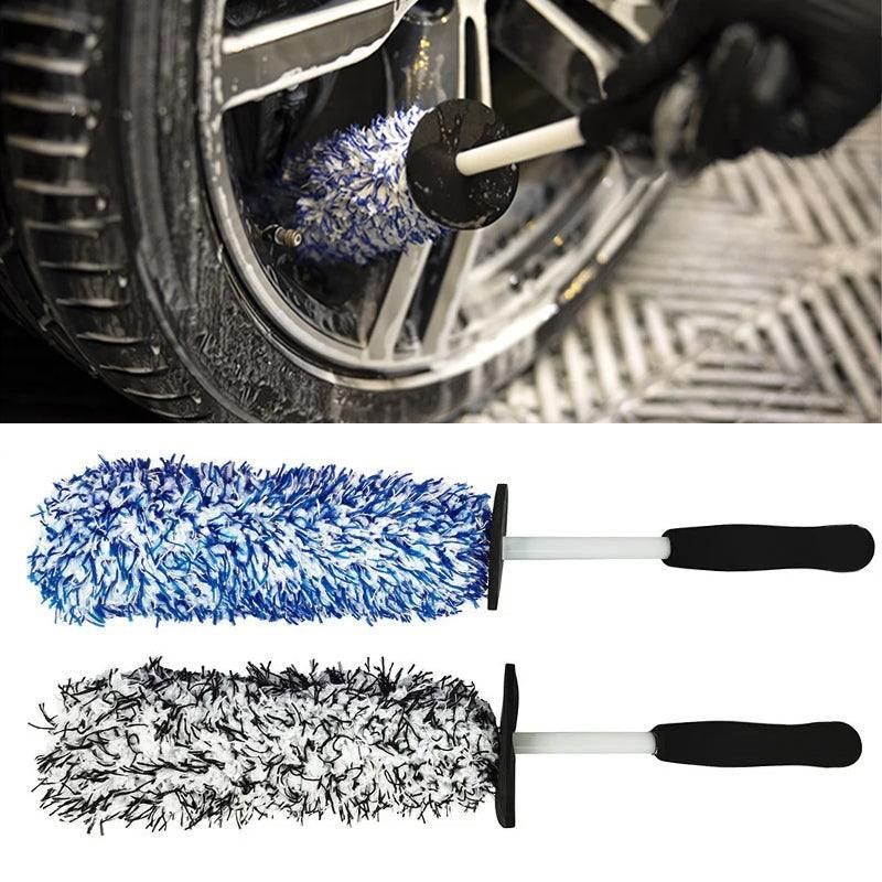 Car Wheel Cleaning Brush Tool Alloy Soft Bristle - Blue+White