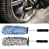Car Wheel Cleaning Brush Tool Alloy Soft Bristle - Blue+White - Extra Image