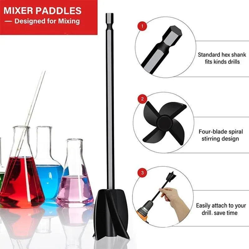 Epoxy Mixer Attachment For Drill Reusable Paint And Resin Mixer Paddles Tool - 2PCS