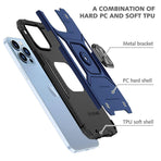 Shockproof Ring Case For iPhone 14 Plus Blue/Black/Red - Blue