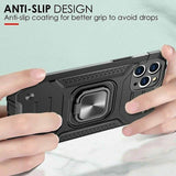 Shockproof Ring Case For iPhone 14 Plus Blue/Black/Red - Blue - Rear View