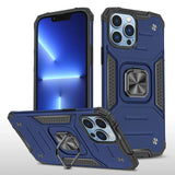 Shockproof Ring Case For iPhone 14 Plus Blue/Black/Red - Blue - Low Angle