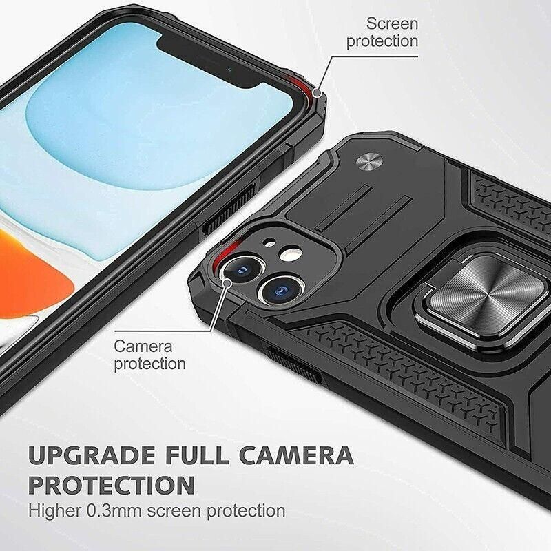 Shockproof Ring Case For iPhone 14 Plus Blue/Black/Red - Blue