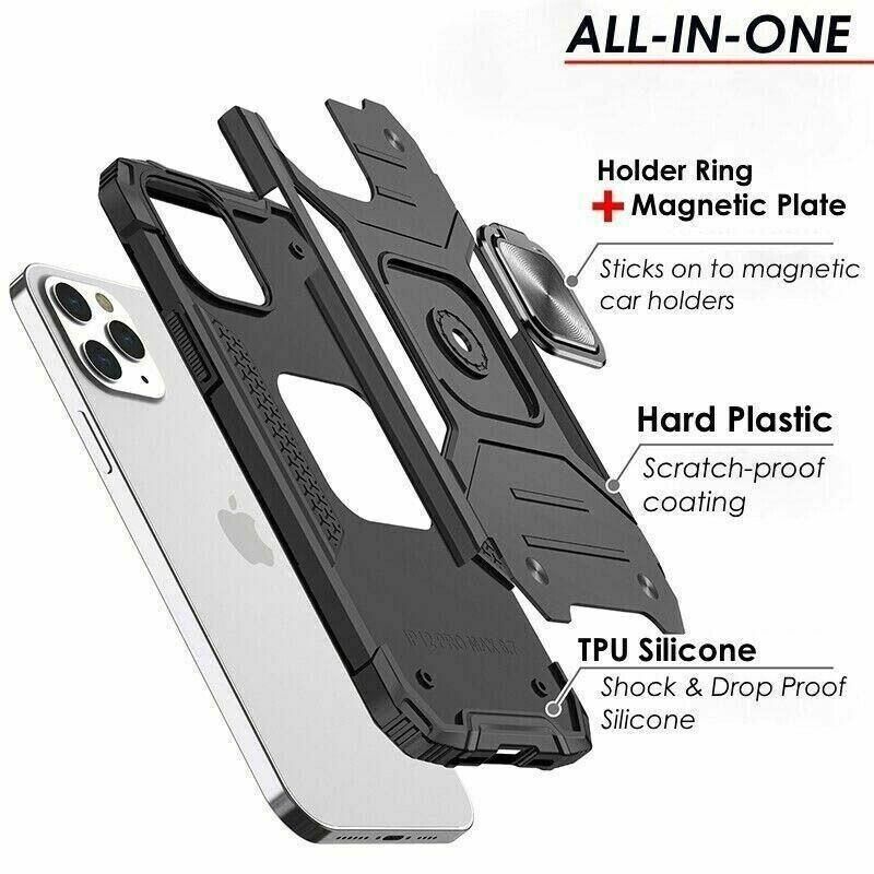 Shockproof Ring Case For iPhone 14 Plus Blue/Black/Red - Blue