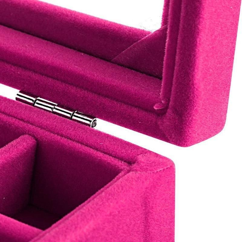 Velvet Jewelry Box Earring Organizer Display Case Storage Holder with 24 Grid - Navy