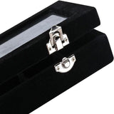 Velvet Jewelry Box Earring Organizer Display Case Storage Holder with 24 Grid - Navy
