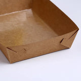 500PCS Kraft Cardboard Food Disposable Tray Brown Party Chips Takeaway Container - 3# 16*11*4cm - Rear View