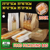 Takeaway Storage Baking Bread Bag Toast Food Packaging Bag Kraft Paper Bag Cowhide - 33X16X11CM - Front View