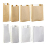 Takeaway Storage Baking Bread Bag Toast Food Packaging Bag Kraft Paper Bag Cowhide - 33X16X11CM - Top-Down View