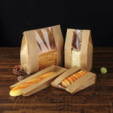 Takeaway Storage Baking Bread Bag Toast Food Packaging Bag Kraft Paper Bag Cowhide - 33X16X11CM - 45-Degree Angle