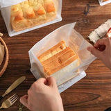 Takeaway Storage Baking Bread Bag Toast Food Packaging Bag Kraft Paper Bag Cowhide - 33X16X11CM - Rear View