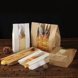 Takeaway Storage Baking Bread Bag Toast Food Packaging Bag Kraft Paper Bag Cowhide - 33X16X11CM