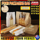 Takeaway Storage Baking Bread Bag Toast Food Packaging Bag Kraft Paper Bag Cowhide - 33X16X11CM