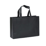 100PCS Reusable Non Woven Shopping Bags Eco Friendly Washable Tote Bags Black - 41X35X12CM - Front View