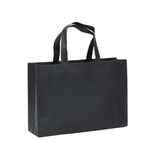 100PCS Reusable Non Woven Shopping Bags Eco Friendly Washable Tote Bags Black - 41X35X12CM - Close-Up Angle