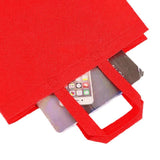 100PCS Reusable Non Woven Shopping Bags Eco Friendly Washable Tote Bags Red - 38X30X10CM - Top-Down View