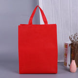100PCS Reusable Non Woven Shopping Bags Eco Friendly Washable Tote Bags Red - 41X35X12CM - Close-Up Angle