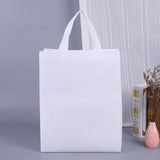 100PCS Reusable Non Woven Shopping Bags Eco Friendly Washable Tote Bags White - 41X35X12CM - Top-Down View