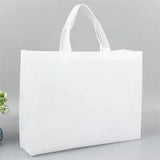 100PCS Reusable Non Woven Shopping Bags Eco Friendly Washable Tote Bags White - 41X35X12CM - Close-Up Angle