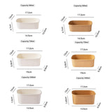 Kraft Paper Bowl for Takeaway Leak-Proof Disposable Food Container - White-1000ml-300pcs - Side View