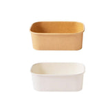 Kraft Paper Bowl for Takeaway Leak-Proof Disposable Food Container - White-Paper Lid-300pcs - Front View