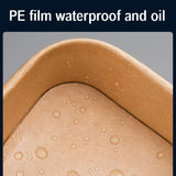 Kraft Paper Bowl for Takeaway Leak-Proof Disposable Food Container - White-Paper Lid-300pcs - 45-Degree Angle