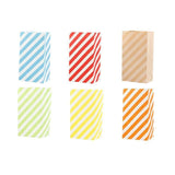 100X Colourful Plaid Kraft Paper Bag Candy Cookie Snack Cake Gift Bags 9X6X18cm - Yellow