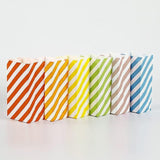 100X Colourful Plaid Kraft Paper Bag Candy Cookie Snack Cake Gift Bags 9X6X18cm - Yellow
