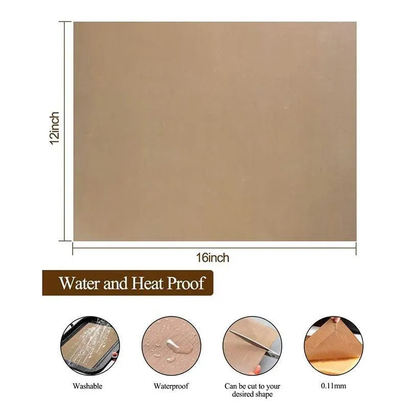 High Temperature Resistant Household Baking Paper Baking Sheet Cloth Non-Stick - Brown 40*60CM