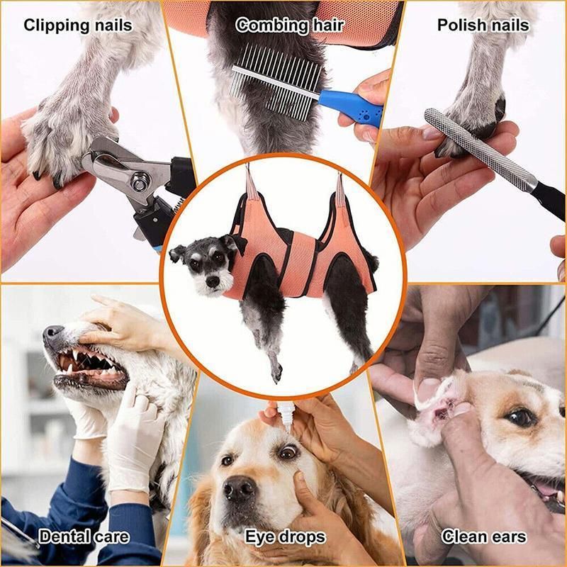 Small Pet Grooming Sling Hammock Dog Cat Restraint Bag Trimming Light Green - XS