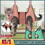Small Pet Grooming Sling Hammock Dog Cat Restraint Bag Trimming Light Green - S - Front View