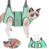 Small Pet Grooming Sling Hammock Dog Cat Restraint Bag Trimming Light Green - S - Low Angle