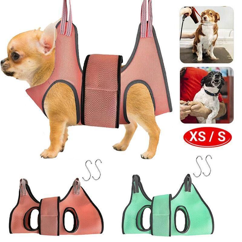 Small Pet Grooming Sling Hammock Dog Cat Restraint Bag Trimming Light Green - S