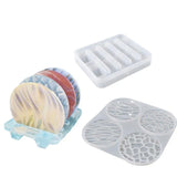 Coaster Cup Mat Mold Wave Diamond Pattern Silicone Mould for Epoxy Resin Casting - Rear View
