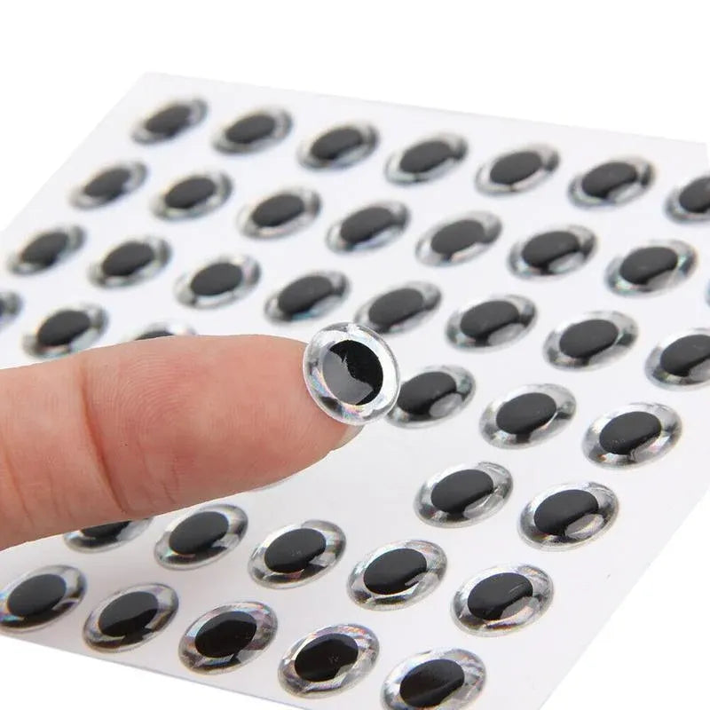 100PCS Fish Eyes 3D Holographic Lure Eyes Fly Tying Jigs Crafts Dolls - 100PCS / 5mm / Silver