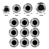 100PCS Fish Eyes 3D Holographic Lure Eyes Fly Tying Jigs Crafts Dolls - 100PCS / 5mm / Silver - Extra Image
