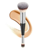 Double Ended Makeup Brush Liquid Foundation Powder Eyeshadow Cosmetic Brush Tool - Side View